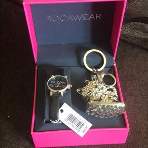 Rocawear Watch w/cat ears & Cat Keychain. NEW